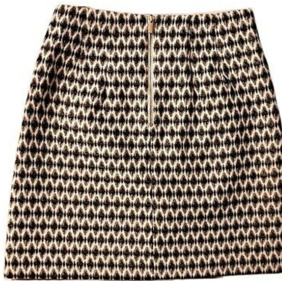 LOFT Diamond Jacquard Skirt  Beige Blac - Picture 3 of 4
